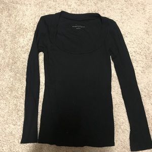 Express Long Sleeve Cotton Scoop Neck Top